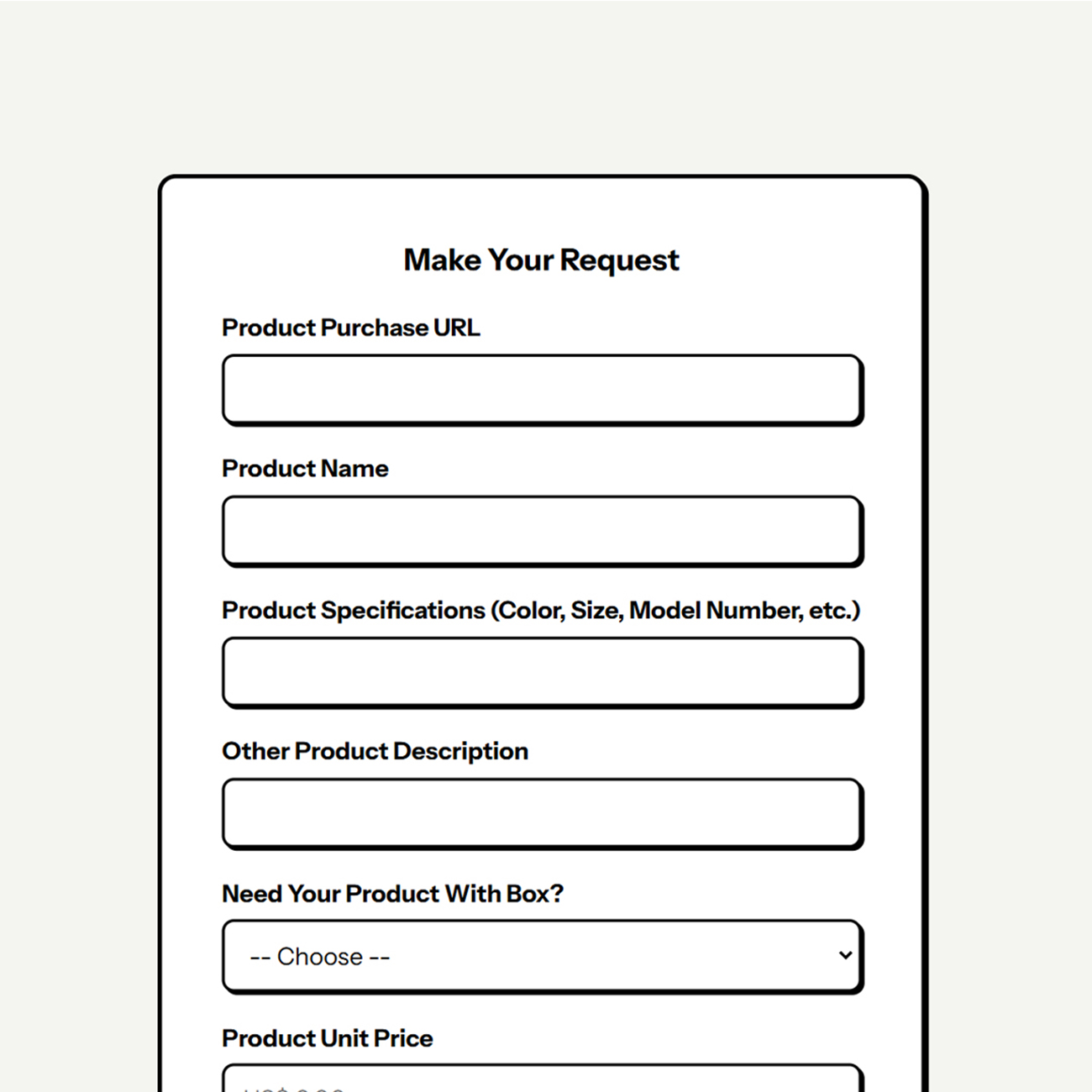 Easy request product using HitchBuy